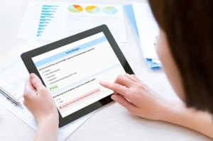 E-Learning-Plattform auf Tablet