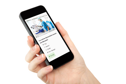 Mobile Learning mit Video und Lernzielkontrollen auf Smartphone